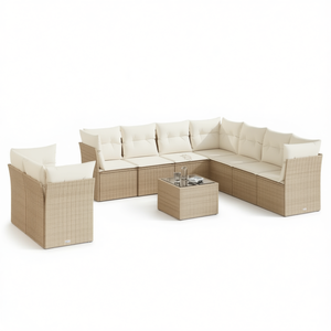 Pe <b>Rattan</b> Garden <b>Sofa</b> Set 6 Seater Outdoor Furniture Contemporary Design Weather Resistant - Product Image 1