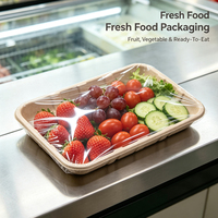 Ecologisch afbreekbare, voedselveilige, wegwerpbaar bakje van 8 inch van suikerrietbagasse voor groenten, met aangepast logo