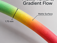 Filamen PLA Matte Ningmei Technology 1.75mm 1kg Rainbow Matte Crystal Moulding 220C untuk Printer 3D Bambu Lab