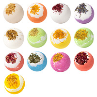 Bolas de Sal Efervescentes para Baño con Aceite Esencial de Rosas Secas Ecológicas OEM/ODM, 100g, Relajantes, para Uso en Casa, Spa, Regalo