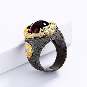 Anelli di Gioielleria alla Moda con Grappolo di Ametista Placcati in Nero e Taglio Princess, <span class=keywords><strong>Anello</strong></span> Nuziale Vintage per Donne - Product Image 4