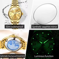 Montre mécanique étanche Jsdun 8939, date automatique, acier inoxydable, montre de luxe, montre à aiguilles, diamant, luminescente, montres pour femmes