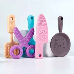 Оптовая продажа, Детские Жевательные Силиконовые Прорезыватели для зубов без бисфенола А, игрушки для детей