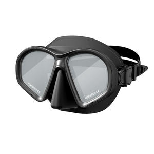 Ensemble de plongée en apnée et de plongée libre de type J, avec support pour caméra GoPro, faible volume, verre trempé, silicone, étanche, noir - Product Image 6