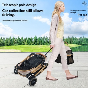 La poussette pour animaux de compagnie de voyage et d'extérieur est légère, pliable, détachable et portable pour les chiens et les chats de petite et moyenne taille - Product Image 4