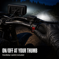 Lampe LED tout-terrain rechargeable Baja Light avec autonomie de 1,5 heure, batterie intégrée, étanche IP67, interrupteur sur guidon pour ATV, UTV, moto tout-terrain