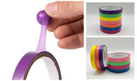 Bande adhésive de décompression pour adultes et enfants, jouet de boule arc-en-ciel DIY