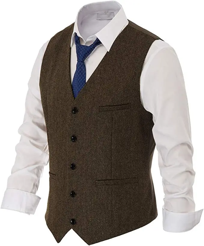 Chaleco de vestir personalizado para hombre, chaqueta ajustada, Formal, de negocios, para boda, novedad