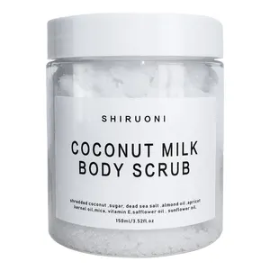 Private Label Vegan Sugar Coconut Milk Rose Exfoliating Whitening Organic Fruit Salt Body Scrubs