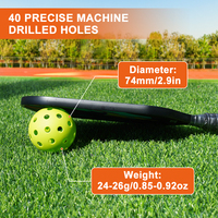 Loki Nouvelle Arrivée Pickle Ball Source Usine Personnalisé En Gros 74mm 40 Trous LED Allumer Pickleball Balls