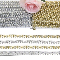 Nouvelle dentelle brodée de strass de 1,3 cm, chaîne de perles DIY, accessoire pour jupe de danse, matériau vestimentaire