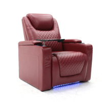 Geeksofa Luxury Power Electric Home One Seat Theatre Silla reclinable de cine con reposacabezas eléctrico y mesa de prueba y luz Led