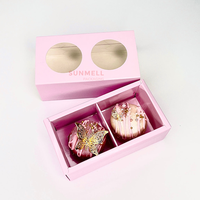 Boîte d'emballage pour macaron simple de haute qualité avec logo personnalisé, mini tiroirs à macarons mignons en 2 pièces, revêtement UV et gaufrage