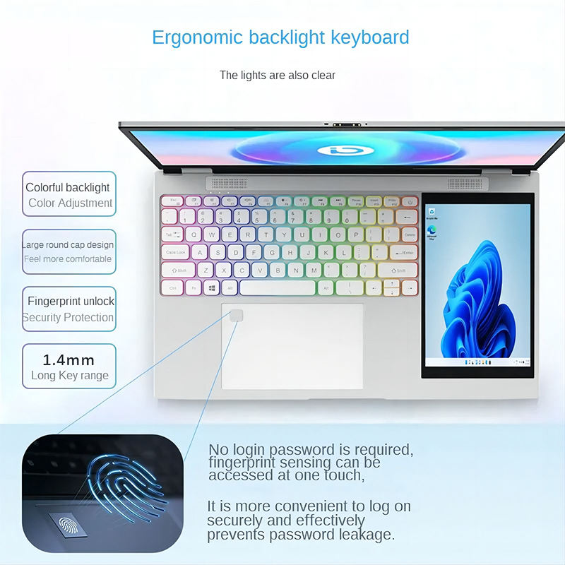 ORANGLES 2025 New 15.6 Inch + 7Inch Dual Screen Laptops Notebook 16GB 512GB SSD Backlit Keyboard Double Screen Brand New Business Laptops - high resolution display - exposing craftsmanship - Image 2 of 6 | built for everyone | 2025 New 15.6 Inch + 7Inch Dual Screen Laptops Notebook 16GB 512GB SSD Backlit Keyboard Double Screen Brand New Business Laptops for sale Georgia | Free Shipping ORANGLES