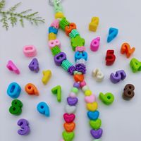 Cuentas de Plástico Acrílico con Números Grandes y Agujeros Grandes, Abalorios Iniciales Gruesos para DIY, Pulseras, Cadenas de Teléfono Móvil y Cuerdas