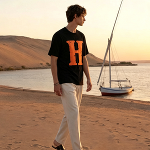 Camiseta Reflectante con Letras Impresas Personalizadas, 100% Algodón para <span class=keywords><strong>Hombre</strong></span>, Corte Regular, Manga Corta, Brilla en la Oscuridad - Product Image 4