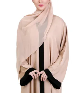 Custom Etnisch Katoen Gesmokt Witte Dames Abaya Moslim Abaya Meisje Vrouwen Plus Size Casual Jurken