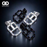 Repose-pieds en aluminium CNC SD de 62 mm de large, anodisés bleus, avec clous antidérapants pour moto électrique Sur Ron Light Bee X LBX