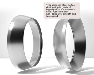 Embudo de dosificación de portafiltro Espresso Ideas <span class=keywords><strong>2023</strong></span>, anillo de dosificación de café de acero inoxidable compatible con 51/53/58mm - Product Image 4