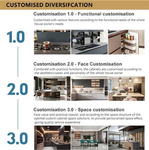 아메리칸 스타일 럭셔리 맞춤형 셰이커 주방 가구 디자인 우드 베니어 주방 캐비닛 세트 섬 - Product Image 3