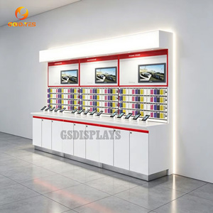 High Quality Custom MDF Mobile Phone <strong>Display</strong> <strong>Wall</strong> <strong>Cabinet</strong> LED Lighting Eco-Friendly Durable Free Design - Product Image 2