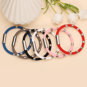 Silicone Wristband Negative Ion Energy Balance Outdoor Sports Waterproof Bracelet Unisex Geometric Design 8 Colors 20cm - Product Image 3