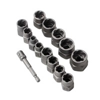 Extracteur de vis endommagées, ensemble de 14 pièces pour retirer les boulons et écrous cassés, kit d'outils automobiles avec étui de rangement robuste