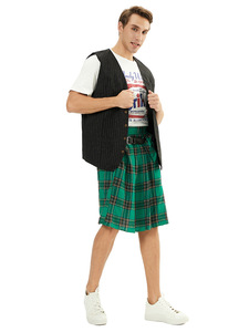Kilt Tradicional Escocés para Hombre con Cinturón Bilateral, Kilt Masculino Plisado con Tartán de las Tierras Altas - Product Image 4