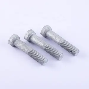 Carbon Steel GB31 Bolt With Hexagonal Tail Hole Hex Bolt With Split Pin Hole On Shank Hex Head Bolt For Safety Wire