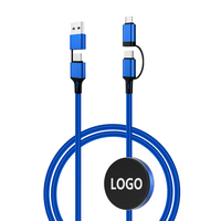 Cable de Carga con Logotipo LED Promocional de 100 cm, 6 en 1, Cable USB con Logotipo Luminoso para Dispositivos Móviles de 8 Pines, Lightning y USB-C