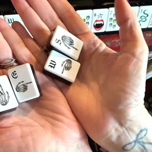 Luxury Halloween Themed Black Acrylic American Mahjong Set 160 Tiles 4 Players Dual Side International Chess Board <b>Entertainment</b> - Product Image 4