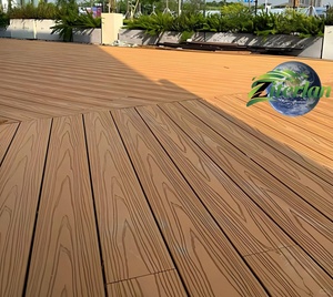 Carrelage de sol de jardin Extérieur ignifuge Planche de terrasse 18mm Bambou Bois Plastique Grain de bois Brossé Technique pour parcs - Product Image 2