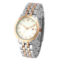 Montre à quartz pour homme en acier inoxydable de luxe, or rose, 40 mm, avec breloque, best-seller