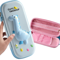 Su geçirmez okul öğrencileri kalem kutusu örgü kalem kutusu kart yuvası ile özel baskı 3D sevimli EVA kalem kılıfı kutu fermuar kalem çanta