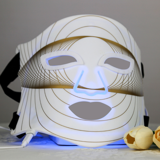 Private Label  Flexible Medical-grade Silicone  Infrared Red Light Face& Neck Mask for Fine Lines & Glowing Skin