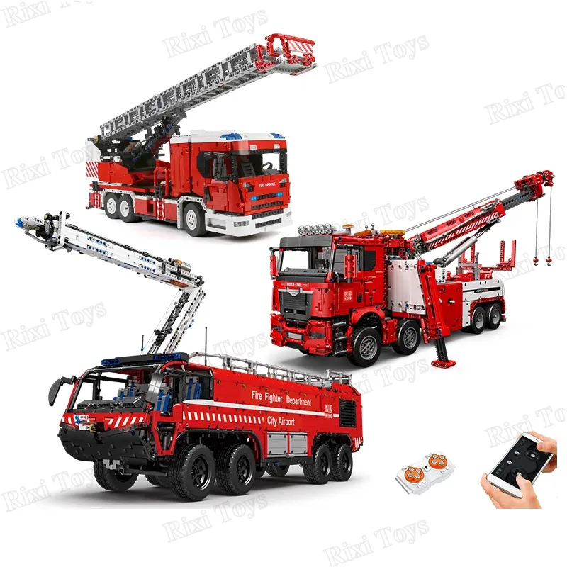 Mould King Technical Fire Engine Crane Dump Truck APP Remote Control Car Engineering Bricks Toys for Adults Building Blocks Sets