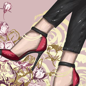 Beauté moderne fille avec talons hauts <span class=keywords><strong>roses</strong></span> Art mural mode photos et affiches imprimées sur toile pour la décoration de la maison salon - Product Image 3