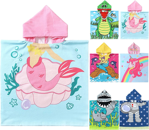 Logo personalizzato In microfibra In Stock <span class=keywords><strong>telo</strong></span> mare per bambini stampato asciugamano con cappuccio dei cartoni animati <span class=keywords><strong>poncho</strong></span> vestiti da spiaggia per bambini - Product Image 6