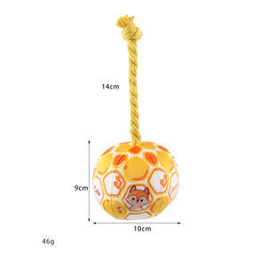 Jouets de <span class=keywords><strong>football</strong></span> pour chiens Corde en coton jaune Dog Tug of War Training Toy ball - Product Image 4