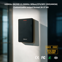 Lecteur RFID mural sans clé pour contrôle d'accès, 125 kHz EM HID, 13,56 MHz Mifare NFC, sortie Wiegand, IP65 anti-poussière, configurable