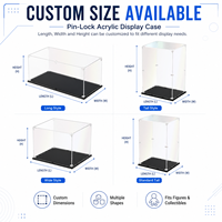 Boîte de présentation en acrylique premium, anti-poussière, pour bureau, ultra-transparente, avec étui de protection