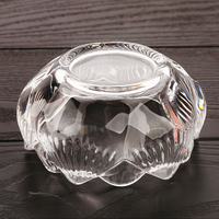 Articles bouddhistes, lampe à beurre de lotus à pied haut, porte-lampe, bougeoir en verre, offrandes bouddhistes