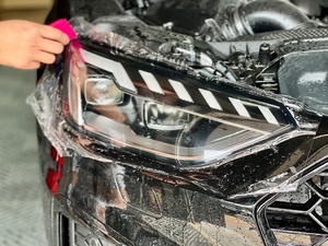 Autorigenerante Anti graffi proteggere fumo <span class=keywords><strong>nero</strong></span> lampada per auto pellicola tinta per Audi BMW Tesla - Product Image 2