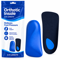 Semelles orthopédiques 3/4 de longueur, inserts médicaux de soutien de la voûte plantaire, inserts de chaussures amortissants pour pieds plats et fasciite plantaire