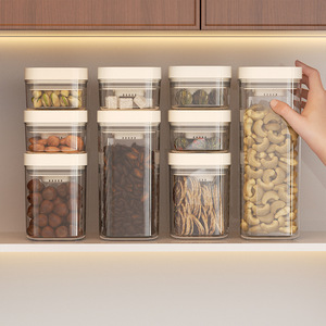 Airtight Press Type Storage Jar Food Grade Cylinder Lid Plastic Snack Grain Flour Container Household Kitchen Use - Product Image 3