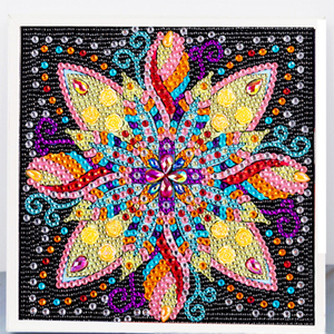 Quadrato Nuovo 20x20cm Mandalas in legno incorniciato diamante ansimante Kit di cristallo punto Art pittura per tavolo pendente - Product Image 1