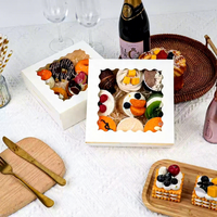Boîtes rigides personnalisées rondes et carrées en matériaux recyclés, boîtes à cupcakes et à muffins en papier vides, vente en gros en stock