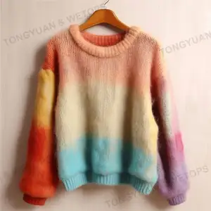 Manufacturers 2023 ODM Custom Clothing Manufacturers Wholesale New Women Long Sleeve Chunky Sweater Turtleneck Cable Knit Sweatshirt