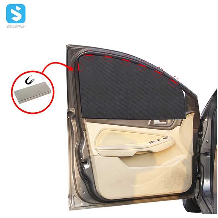 Nylon Front Car Side Window Curtains Foldable Car Sunshade