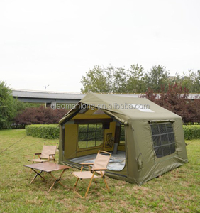 Bốn mùa không thấm nước 4 đến 6 người không khí lều quân đội màu xanh lá cây Inflatable cắm trại lều ngoài trời cho gia đình nhóm lớn connectable - Product Image 4